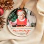 Personalised First Christmas As A Mummy Bauble Photo Keepsake, thumbnail 4 of 6