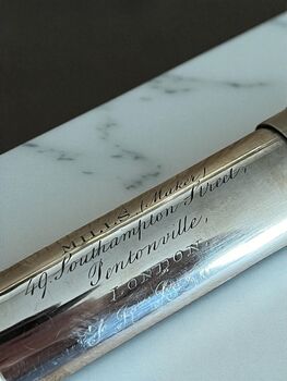 Antique Mills Maker Black Leather Silver Colour Telescope, 5 of 5