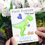 Personalised Dinosaur 1st Father's Day Card, thumbnail 1 of 5