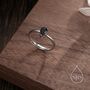 Sterling Silver Natural Black Onyx Droplet Ring, thumbnail 1 of 10