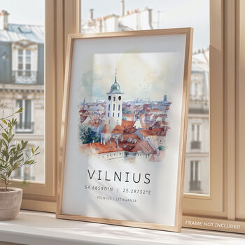 Lithuania Travel Poster Of Vilnius, 4 of 7