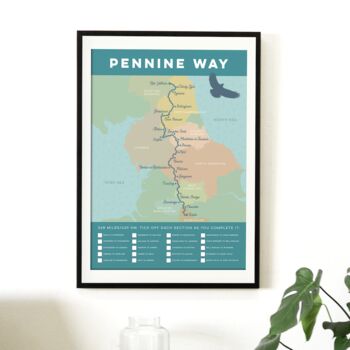 Pennine Way Map Art Print With Tick List, 2 of 7