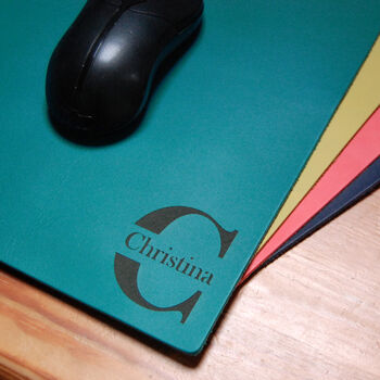 Personalised Premium Leather Mouse Mat, Name, Initials, 8 of 8