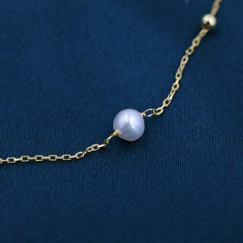 Genuine Pearl Choker Necklace In Sterling Silver, 6 of 12