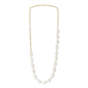 Decus Keishi Pearl Necklace With Gold Plate Chain, 2 of 4