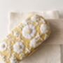 Golden Sunset | Yellow And White Floral Embroidery Clutch, thumbnail 8 of 9