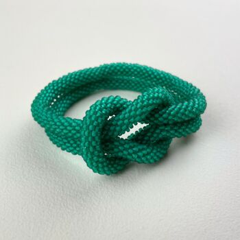Fair Trade Handmade Glass Bead Knot Tube Bracelet, 5 of 12