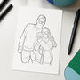 Custom Couples Line Drawing Personalised Illustration, thumbnail 4 of 10