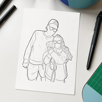Custom Couples Line Drawing Personalised Illustration, 4 of 10