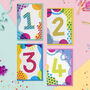 Age Two Colourful Geometric Pattern Kids Birthday Card, thumbnail 3 of 3