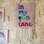 'In My Own Lane' Punch Needle Wall Art, thumbnail 1 of 1