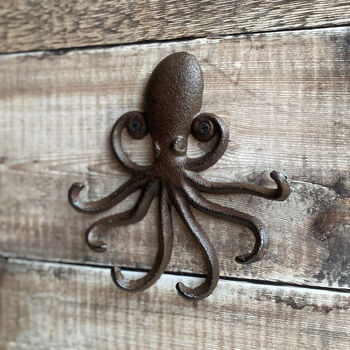Ozzy Octopus Cast Iron Wall Hook, 3 of 6