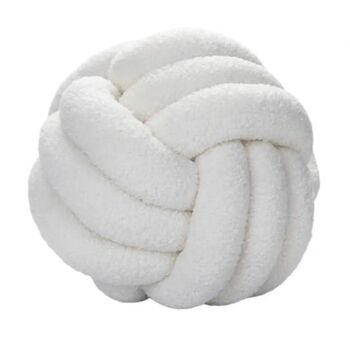 Boucle Knotted Cushion Soft Ball Cushion, 2 of 3