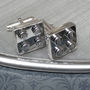 Classic Building Block Cufflinks In Sterling Silver, thumbnail 1 of 4