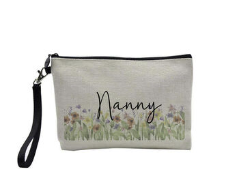 Personalised Floral Linen Pouch, 5 of 7