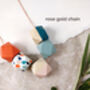Coral Terrazzo, Sage Pink And Teal Geometric Necklace, thumbnail 3 of 7