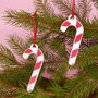 Christmas Candy Cane Hanging Decorations, thumbnail 3 of 3