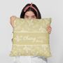 Personalised Gold Holly Christmas Cushion, thumbnail 1 of 7