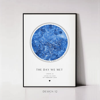 Girlfriend Personalised Gift, Custom Star Map Print, Valentines Day Couple Gift The Night We Met, 12 of 12