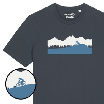 Downhill Mountain Bike Organic Cotton T Shirt, 2 of 3