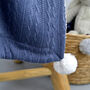 Personalised Knitted Grey Blue Baby Blanket, thumbnail 11 of 11