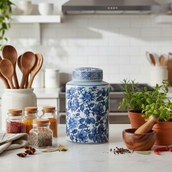 Ginger Jar Pot Veere White Blue Porcelain, 2 of 7