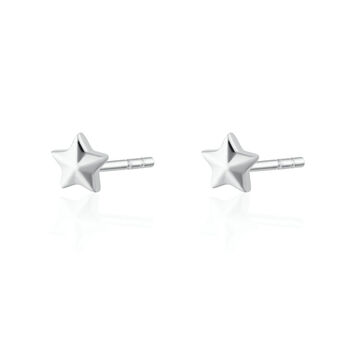 Faceted Star Stud Earrings, Silver Or Gold Plated, 7 of 7