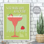 Strawberry Daiquiri Cocktail Print Four Colour Options, thumbnail 1 of 8