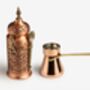 Handmade Copper Coffee Making Set – Solid Copper Pot, Hand Engraved Copper Jar And Brass Spoon, Tin Lined Inside, thumbnail 4 of 4