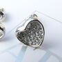 Heart Shaped Crystal Cluster Earrings, thumbnail 3 of 4