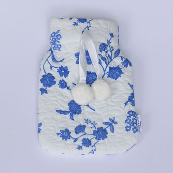 Cerulean Blue And White Mini Hot Water Bottle, 2 of 4