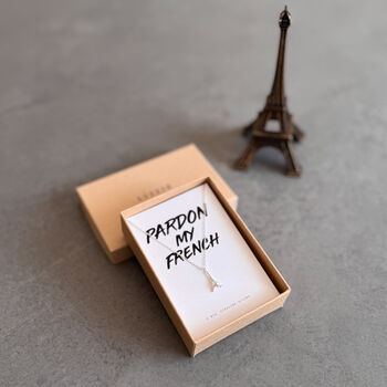Pardon My French Sterling Silver Eiffel Tower Necklace – Playful Gift For Her, 5 of 10