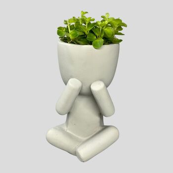 See Speak Hear People Concrete Figurine Plant Pots, 2 of 4