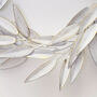White And Gold Metal Leaf Christmas Wreath, thumbnail 2 of 4