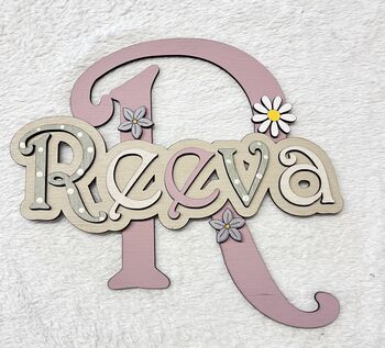 Personalised Name Sign For Kids Wall Initial Door Sign, 4 of 12