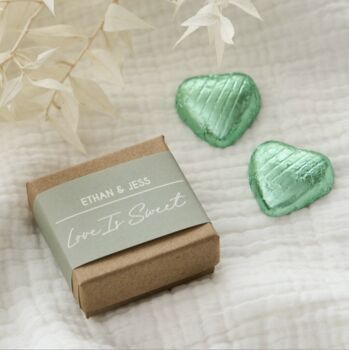 Personalised Chocolate Foiled Heart Token In Personalised Box, 10 of 12