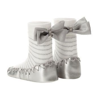Silver Ballerina Slippers For Children By Ace Slippers | notonthehighstreet.com