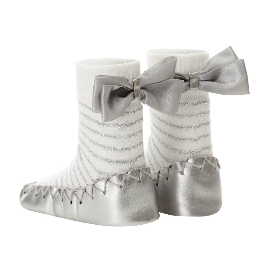 Silver Ballerina Slippers For Children, 1 of 5