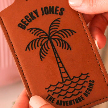 Personalised Palm Tree Luggage Tag Travel Accessory, 2 of 3