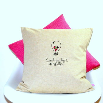 Personalised Light Bulb Cushion, 3 of 11