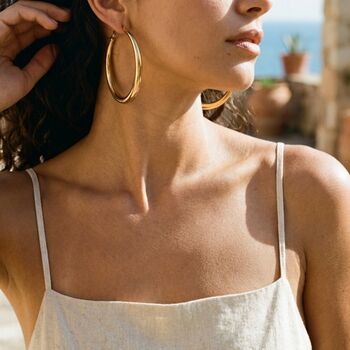 6cm Gold Hoops Non Tarnish Waterproof, 4 of 10