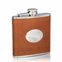 Leather Hip Flask Personalised – Brown, thumbnail 3 of 5