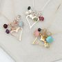 Personalised Open Heart Necklace With Birthstones, thumbnail 7 of 12
