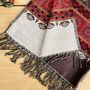 Handwoven Brown Boho Recycled Cotton Throw Blanket, thumbnail 11 of 11