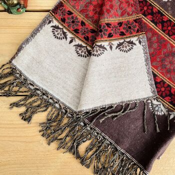 Handwoven Brown Boho Recycled Cotton Throw Blanket, 11 of 11