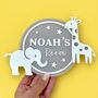 Safari Animal Personalised Children's Door Sign, thumbnail 1 of 5