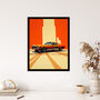 Wall Cracks Orange Sports Motor Car Wall Art Print, thumbnail 4 of 6