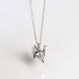 Sterling Silver Polished Origami Crane Necklace, thumbnail 1 of 6