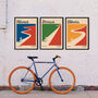 Grand Tour Cycling Poster Set Of Three, thumbnail 1 of 4