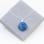 Handmade Blue Fused Glass Pendant Necklace, thumbnail 1 of 10
